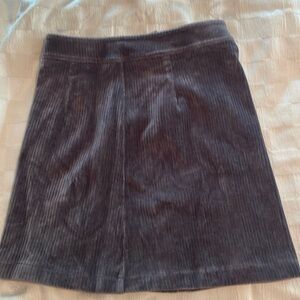 Gently worn gray corduroy skirt with zip back